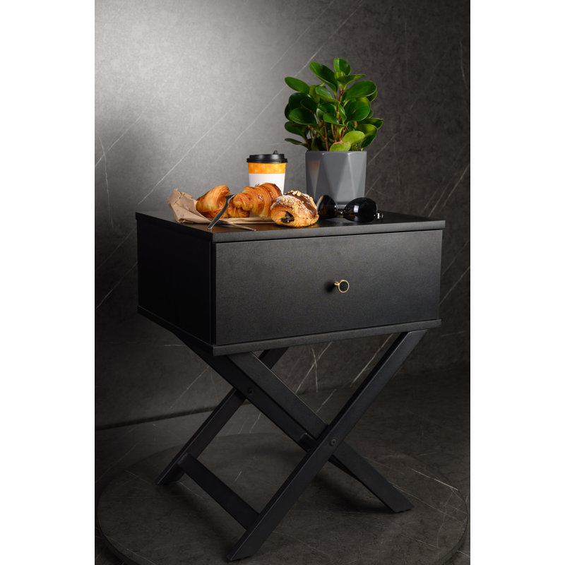 Marigold 50.2cm W Particle Board / Chipboard Bedside Table