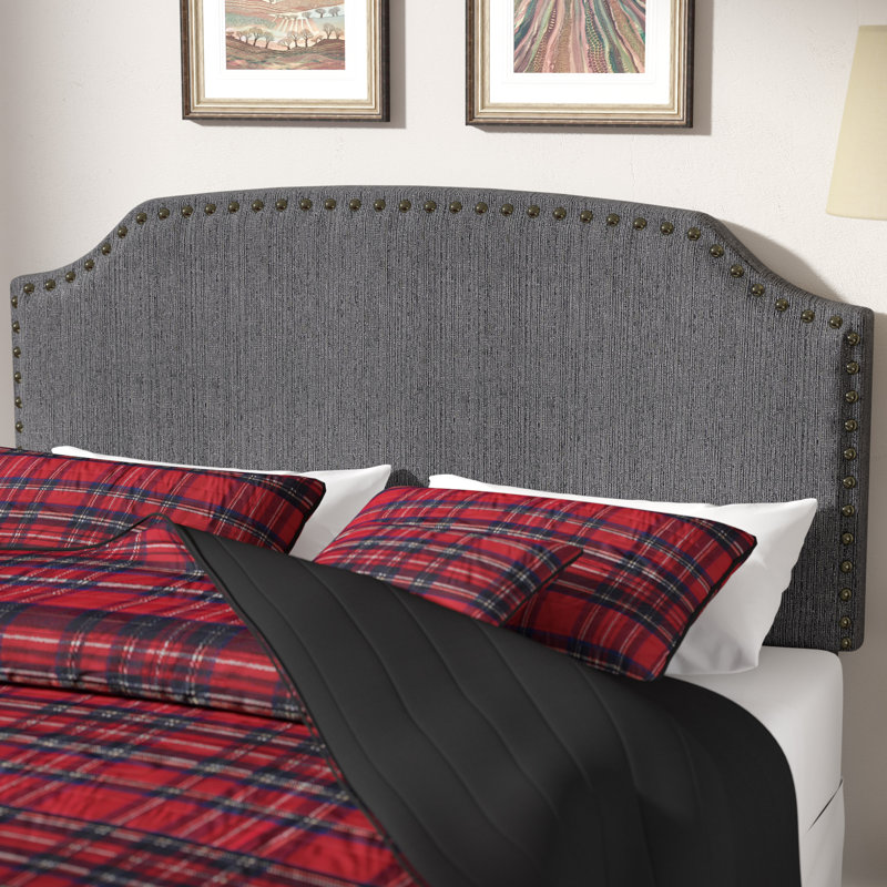 Upholstered Linen Panel Headboard, King, Gray