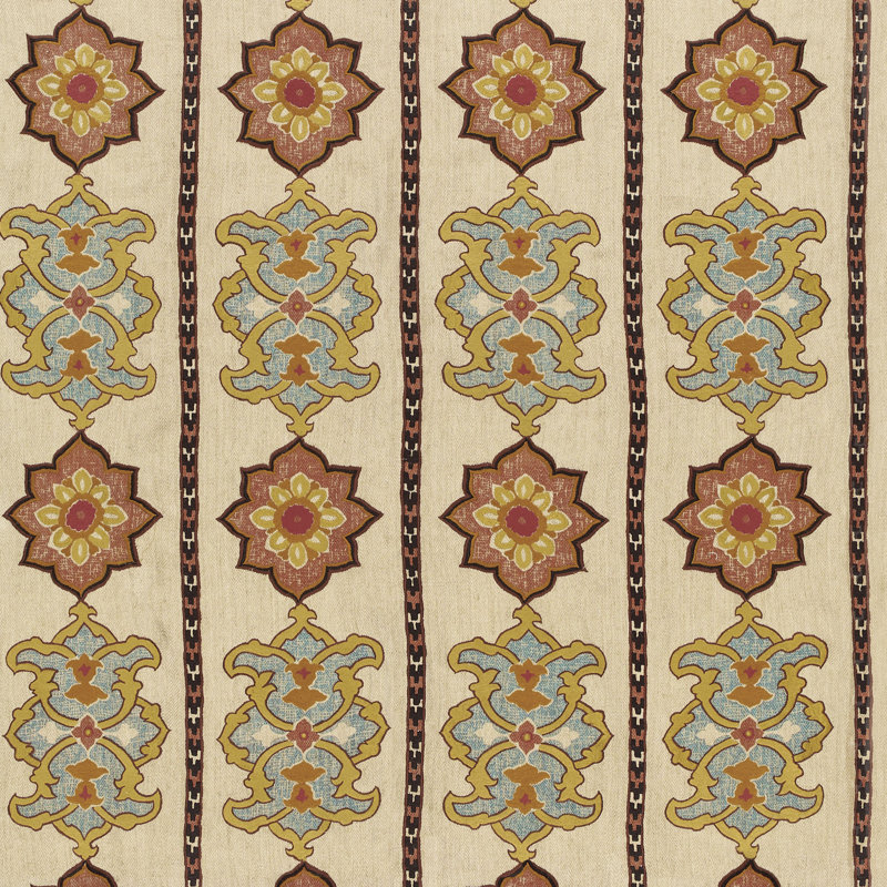 Tissu imprimé brodé à la main Temara, Épice