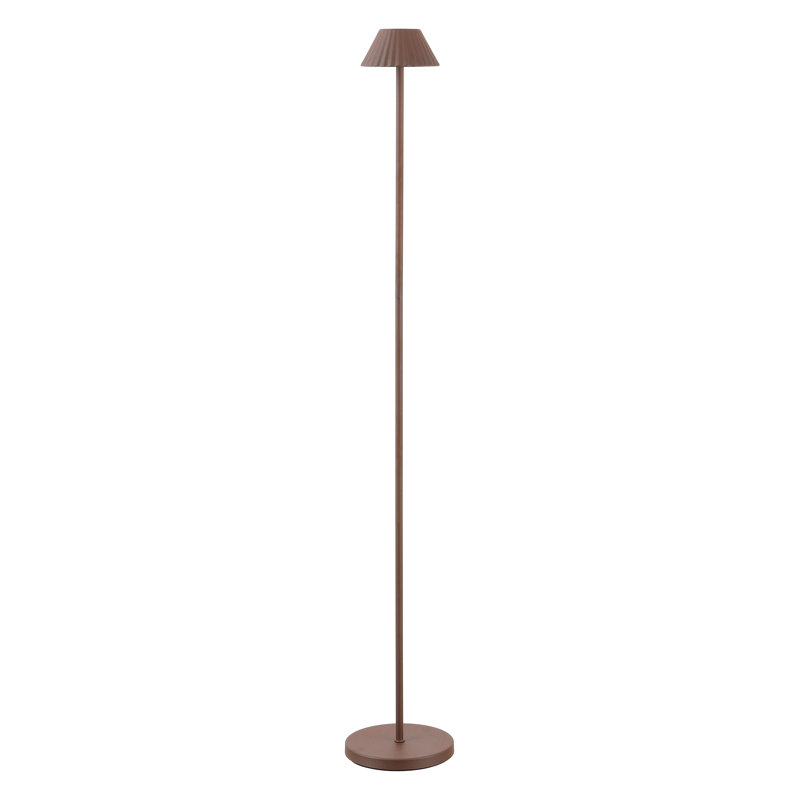 Mallory 44" Modern Minimalist Indoor/Outdoor Iron Pleated Shade Rechargeable/Cordless Dimmable Integrated LED Floor Lamp
