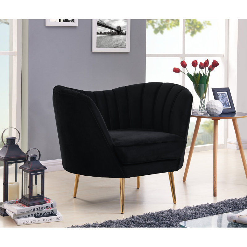 fauteuil demi-tonneau Koger, Velours noir