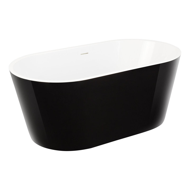 59" Eden Acrylic Freestanding Tub With Foam, Smooth Black