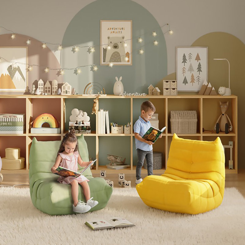 Fauteuil d'appoint rembourré en mousse Lily Kids, Jaune