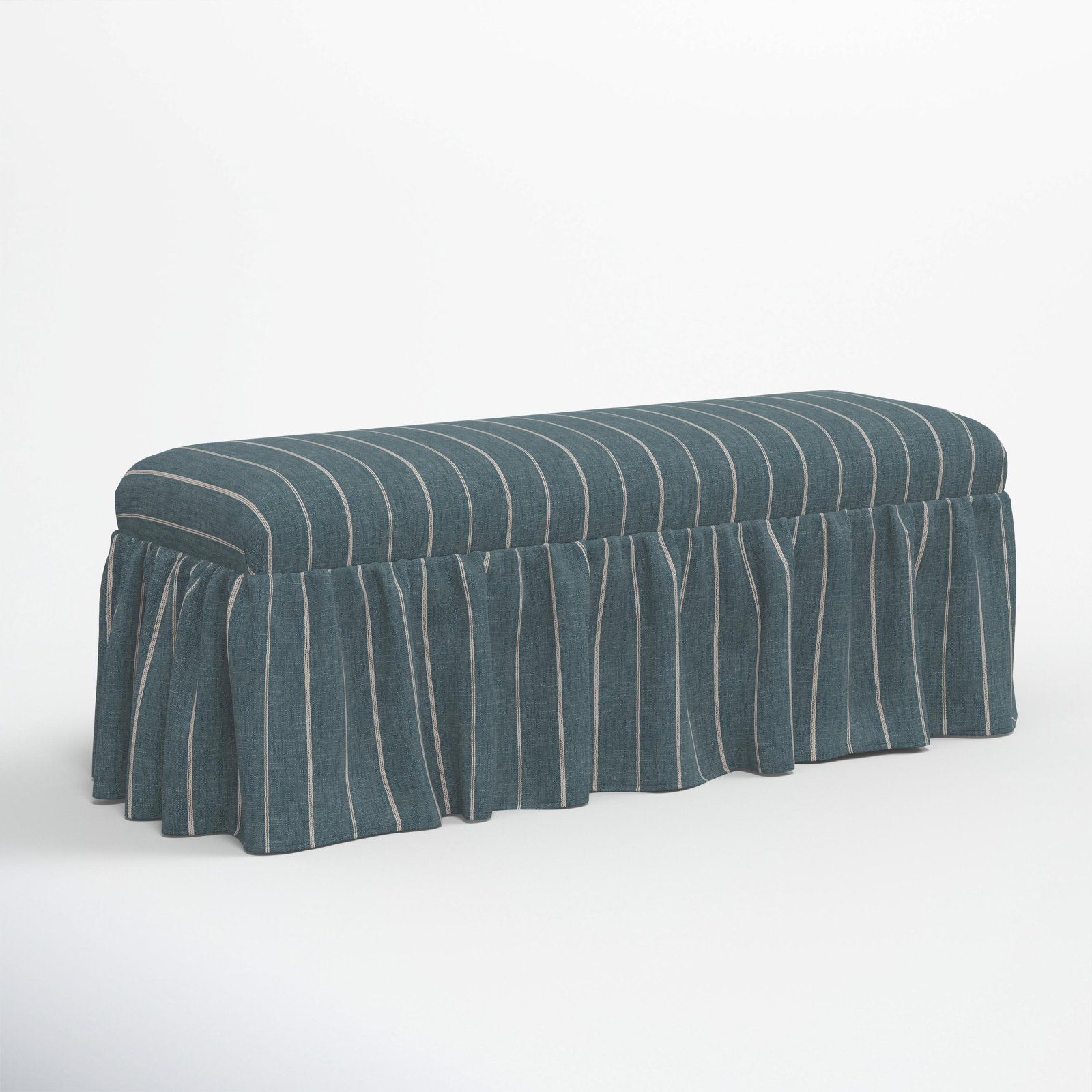 Maggie 52" Bench, Fritz Indigo Stripe