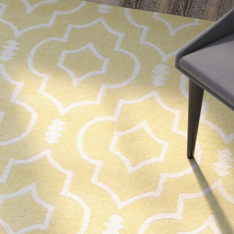 Emrick Hand Tufted Wool Geometric Rug, Rectangle 2' x 3'