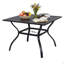 Ensemble de table de salle à manger d'extérieur, table carrée noire en métal de 37 pouces avec 4 chaises pliantes-1422606846