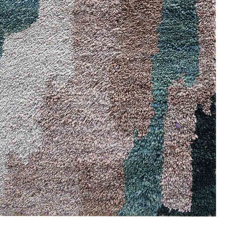Tapis d'intérieur en soie noué à la main à motif abstrait multicolore de qualité supérieure, Rectangle de 5 pi x 8 pi