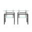 Ensemble de 2 tables de bout carrées modernes, table d'appoint en verre trempé, meubles d'appoint pour le salon, disponibles en finitions transparentes et noires