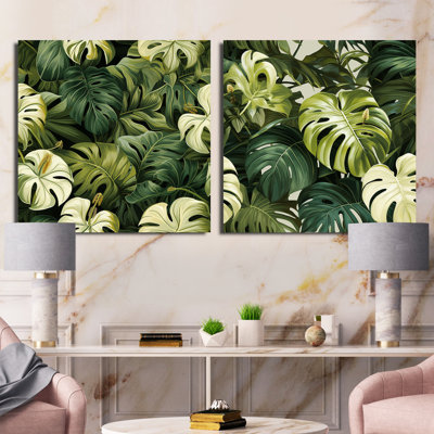 Liloh - Ensemble de 2 collages carrés tropicaux