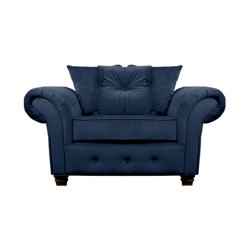 Lila 2 Seater Velvet Loveseat, Navy