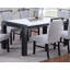 Table de salle à manger élégante en faux marbre blanc 1pc avec pieds gris anthracite