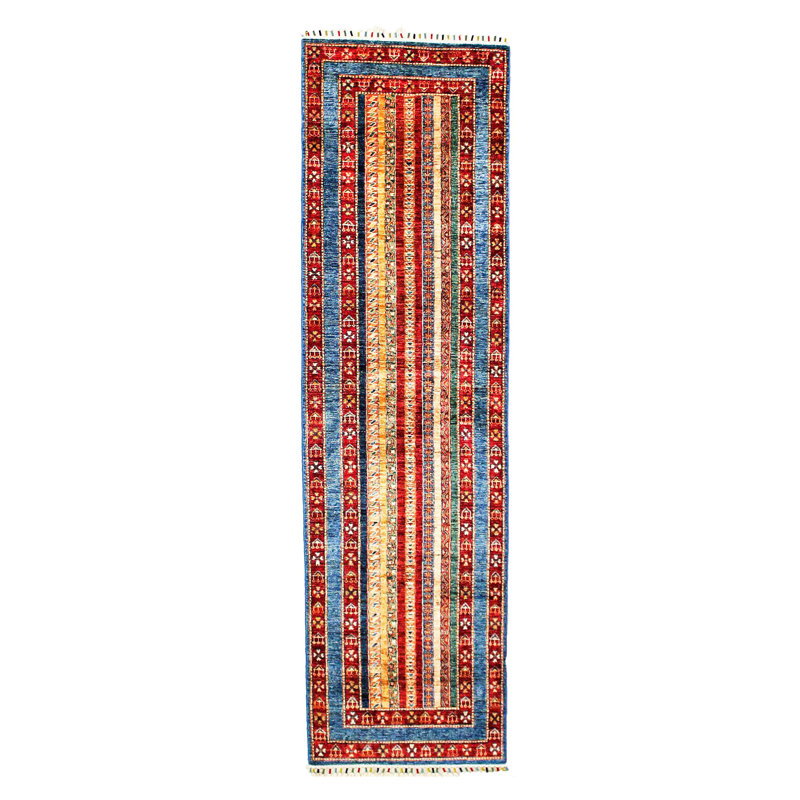 Tribal One-of-a-Kind 2′7″ X 9′8″ New Age Wool Area Rug in Multicolor