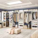 120" × 39" Closet System With Door And Wooden Drawers(Adjustable Width)