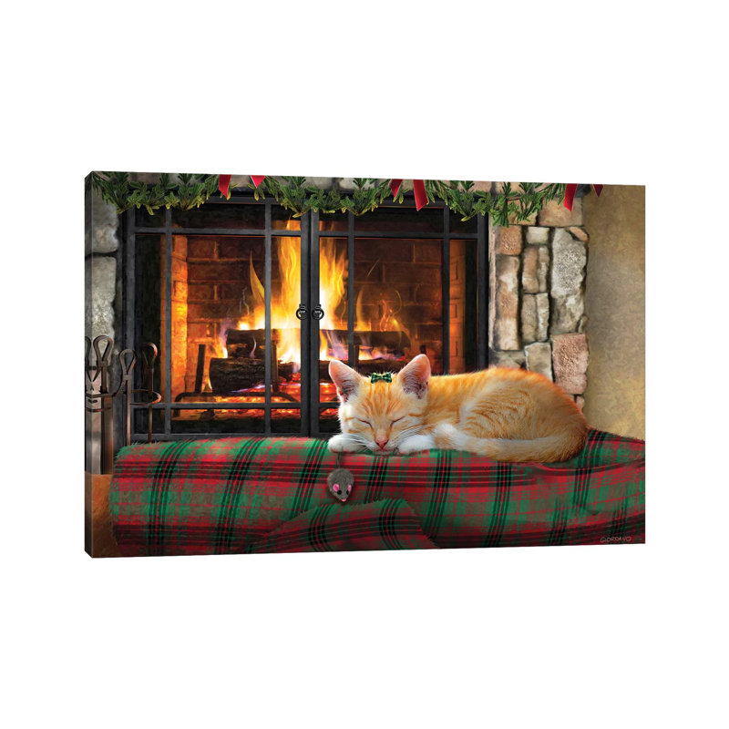 Asleep By The Fire - Wrapped Canvas Painting, 66.04 cm H x 45.72 cm W x 1.91 cm D