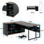 Bureau de direction en L 71 po avec armoire de rangement et tablettes-974711019