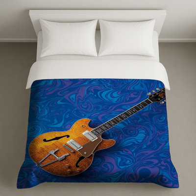 Orange Electric Guitar Duvet Covers