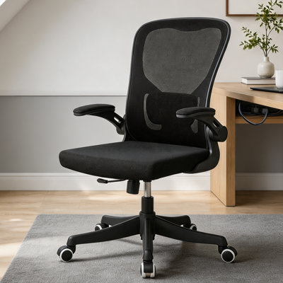 Fauteuil de bureau ergonomique en filet, capacité de charge de 250 lb à hauteur réglable avec accoudoirs relevables, fauteuil de travail inclinable à 90 ° -125 ° pour le bureau personnel