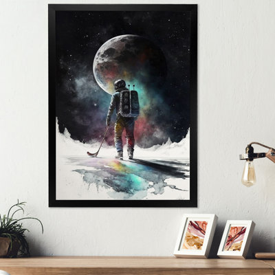 Joueur de hockey sur la lune - Impression sur toile