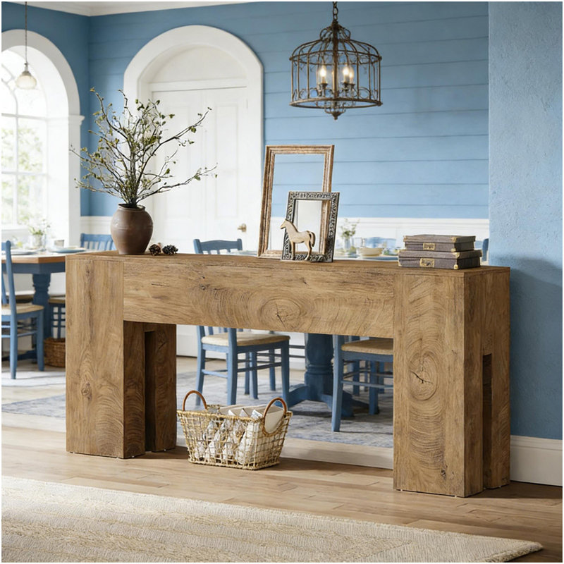 Rustic Side Table,Stylish Wooden Console Table
