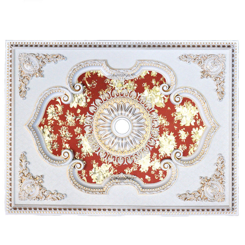 Rectangular Red Rose Bouquet Ceiling Medallion