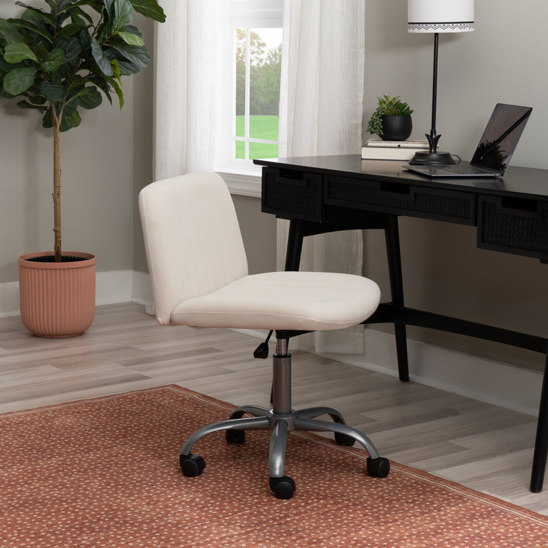 Morency Swivel Office Chair, Cream