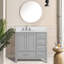 Meuble-lavabo moderne gris avec lavabo, bois massif, conception compacte