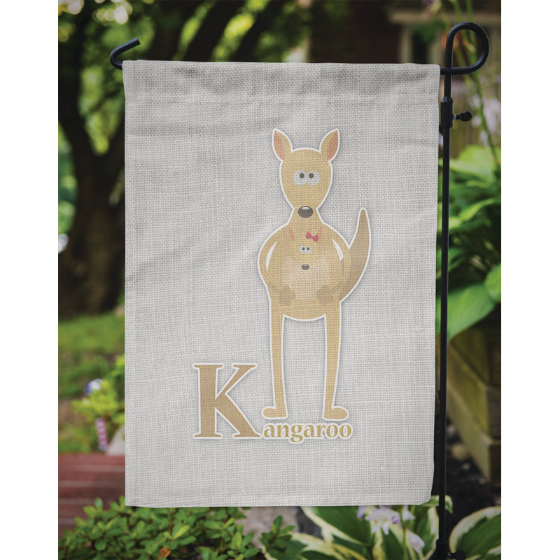 Alphabet k pour le polyester de kangaroo à 2 côtés 15 x 11 po drapeau de jardin