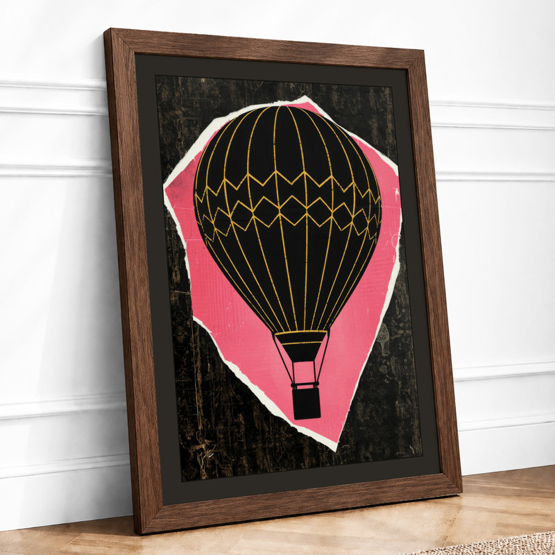 Golden Ascent Art Deco - Framed Print, A2 - 59.4 x 42.0 cm, Walnut