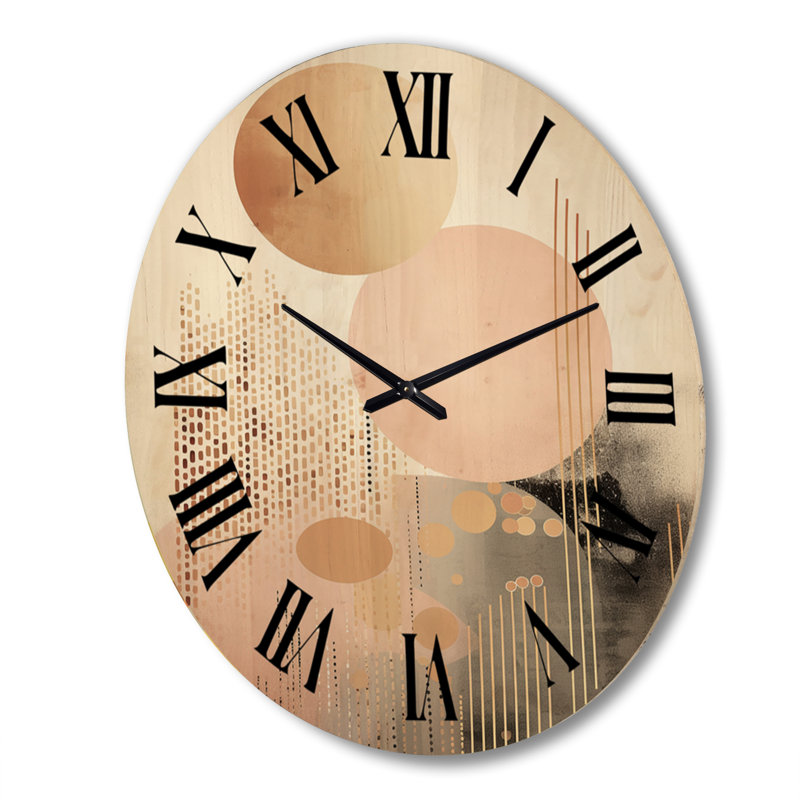 Horloge murale en bois massif Ambreanna, Très grand