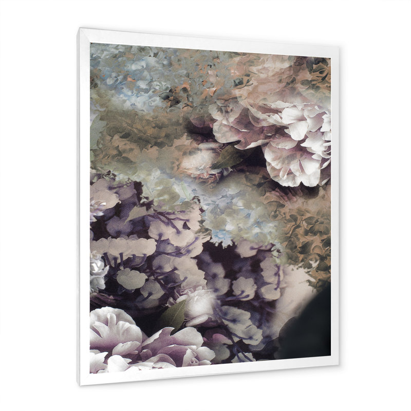 «Grunge Silk Nature Flower II», reproduction d'art sur toile, Cadre photo blanc, H 12 po x l 8 po x P 1 po