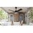 52 Inch Walnut Ceiling Fan with Light, 5-Blade, Gazebo Fan Dual Finish Reversible Remote Control for Living Room & Outdoor Patios, Farmhouse-51394035-51394037-51394036