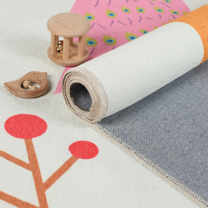 Tapis antidérapant lavable pour chambre d'enfant Animal Safari, Rectangle de 5 pi x 8 pi