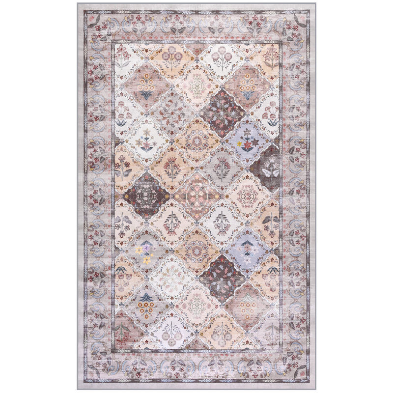 Large Ultra-Thin Colorful Moroccan Area Rug Washable Rugs  For Home Decor, Rectangle 6' x 9'