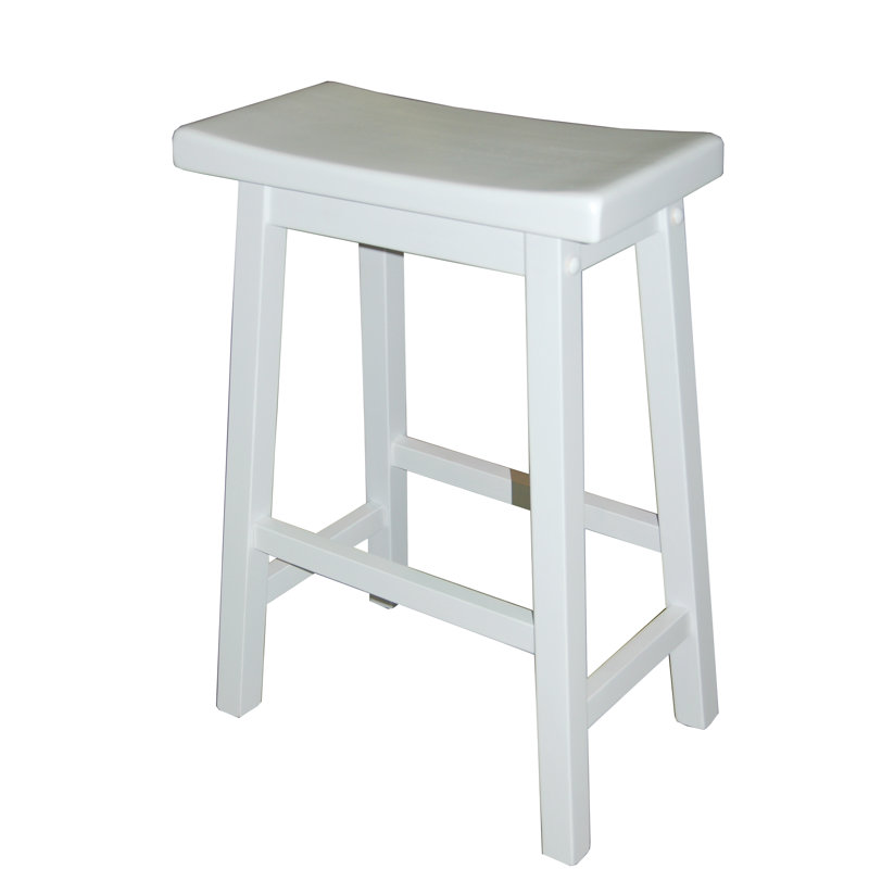 Kirkwood Solid Wood Counter Stool, White, Counter Stool (24" Seat Height)