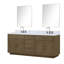 Meuble-lavabo double en chêne gris 84 po X P 22 po D, dessus en marbre de Carrare, ensemble de robinet et Miroirs