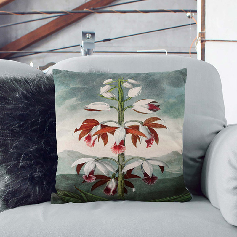 Floral Square Throw Cushion, 55cm H x 55cm W x 20cm D
