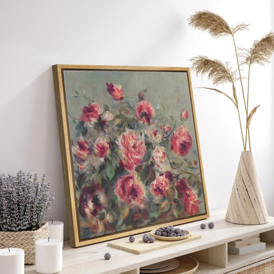 Impressionniste, bouquet de fleurs impressionnistes, roses réalistes, décor, réalisme, panoramique, terre panoramique, impression sur toile