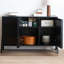 Buffet rétro en bois massif noir