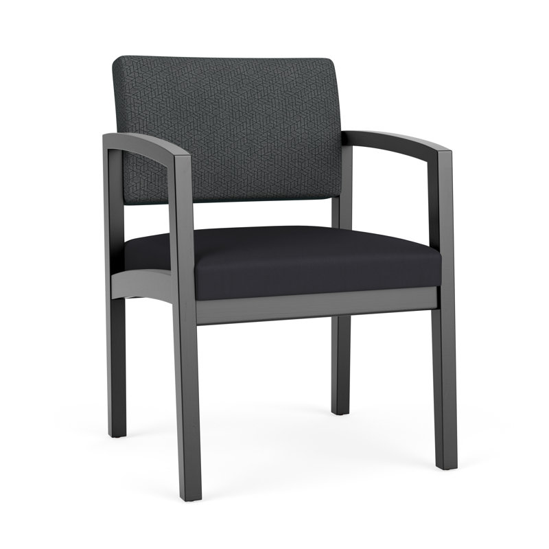 Chaise d'invité en bois Lenox, Noir, BACK: Blueprint Jet; SEAT: Patriot Plus Black