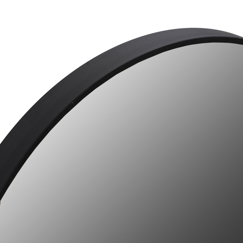 Miroir Opra, rond 24 po avec cadre en métal noir brossé, Noir