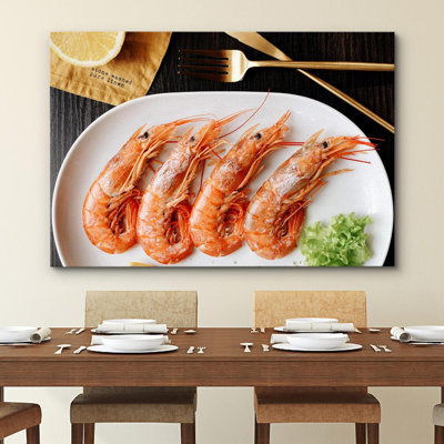 Kitchen Food " Vibrant Pink Red Langoustine Prawn Shrimp "