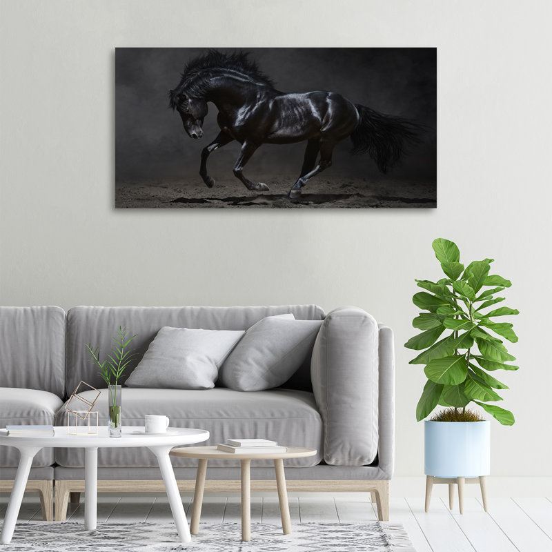 Black Horse - Wrapped Canvas Print