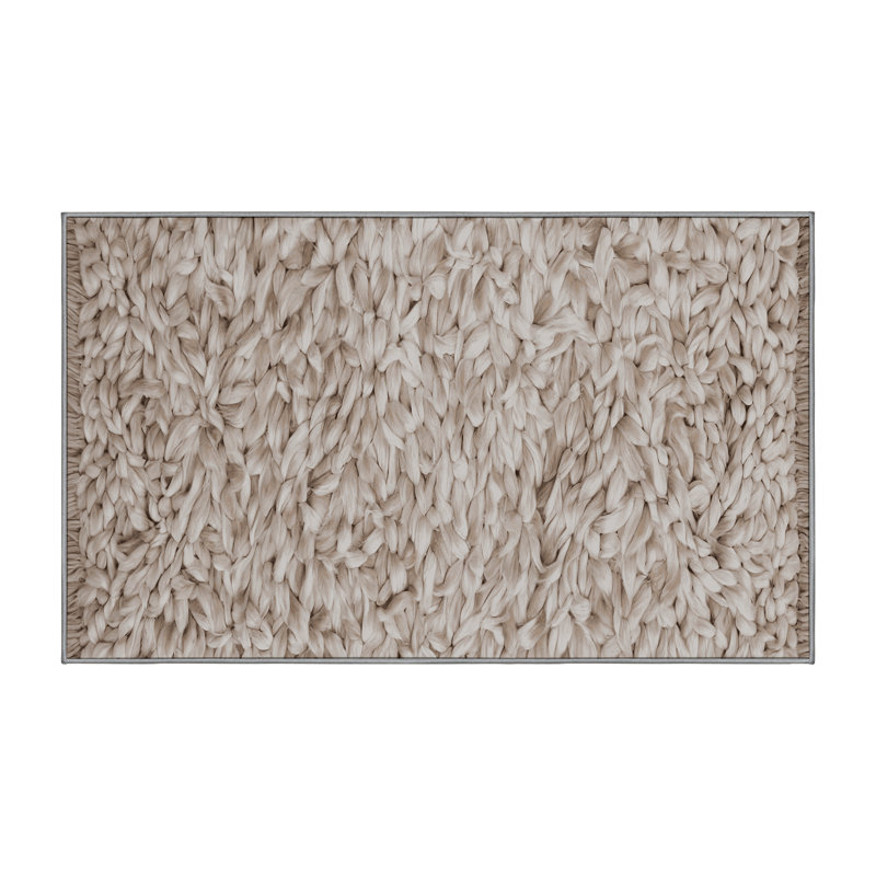 Machine Washable Gray Area Rug, Rectangle 3' x 5'