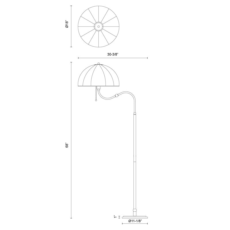 Tuscany 68'' Novelty Floor Lamp, Matte Black