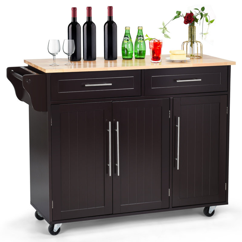 Hysell 121 cm W Kitchen Cart with