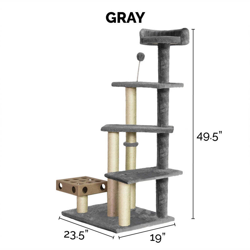 Etibar 49.49'' H Cat Tree, Gray