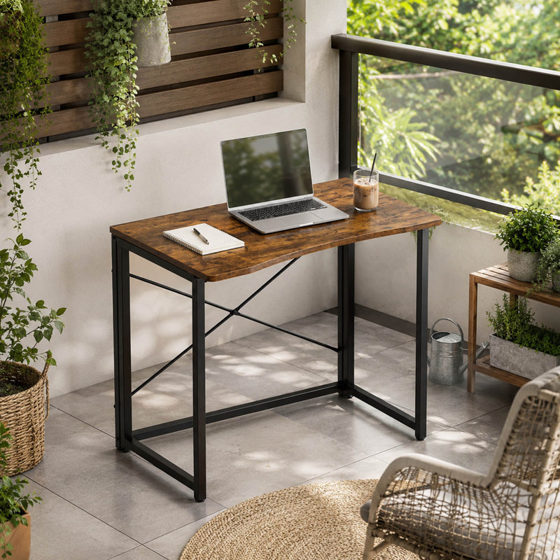 31.5'' Foldable Computer Desk, Compact Storage Design
