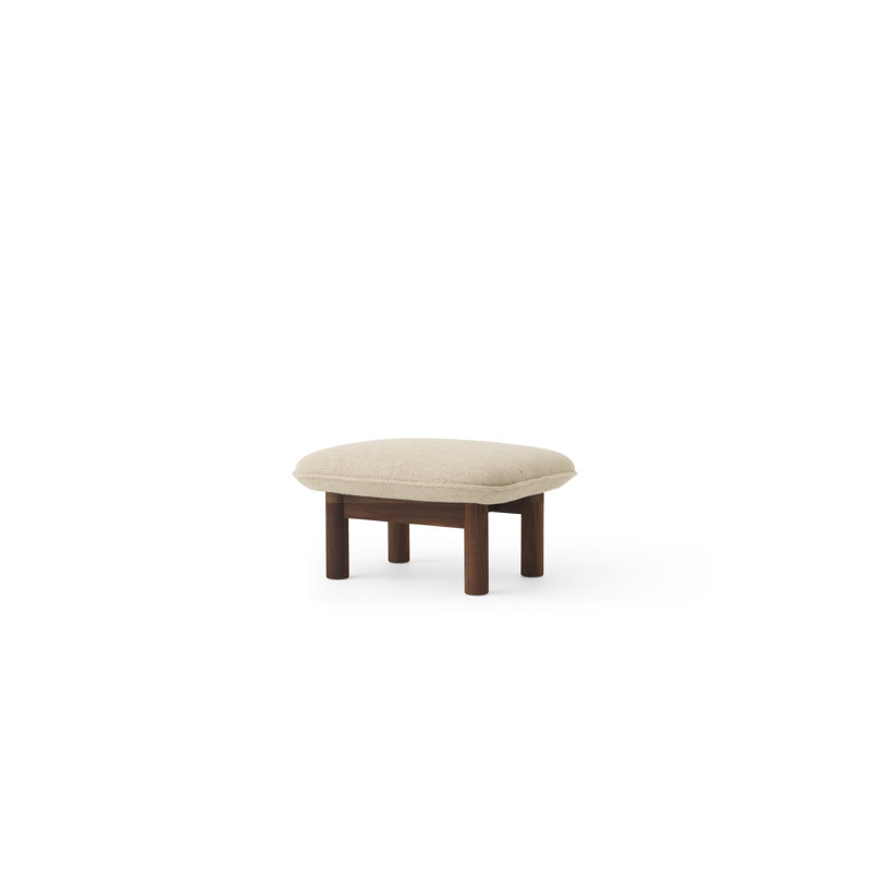 Brasilia Ottoman, Bouclé 02 Acrylic, Natural Oak