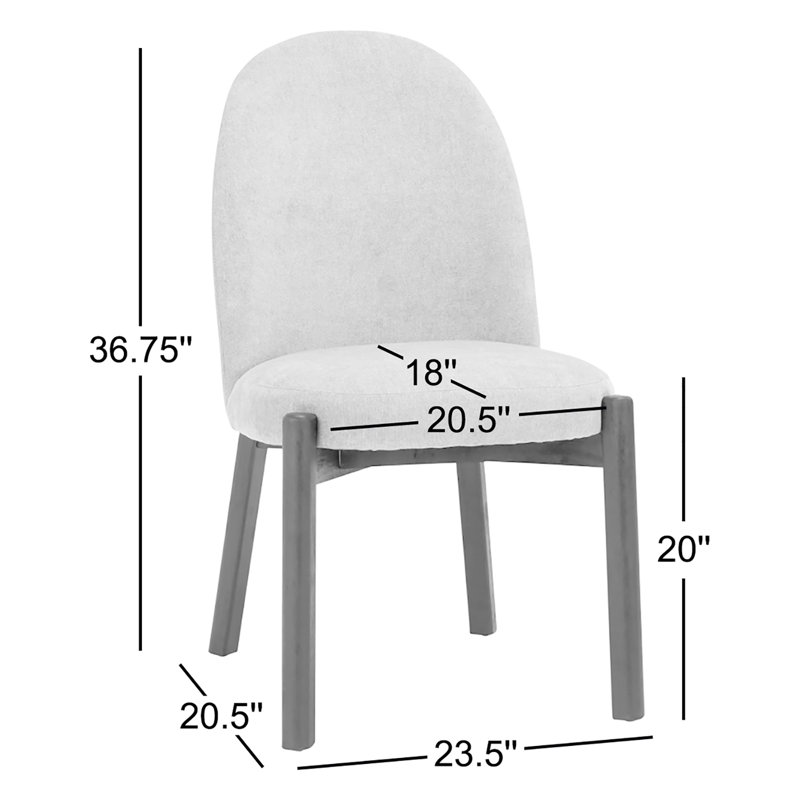 Joanie Upholstered Fabric Dining Chair, Blue, Natural Wood