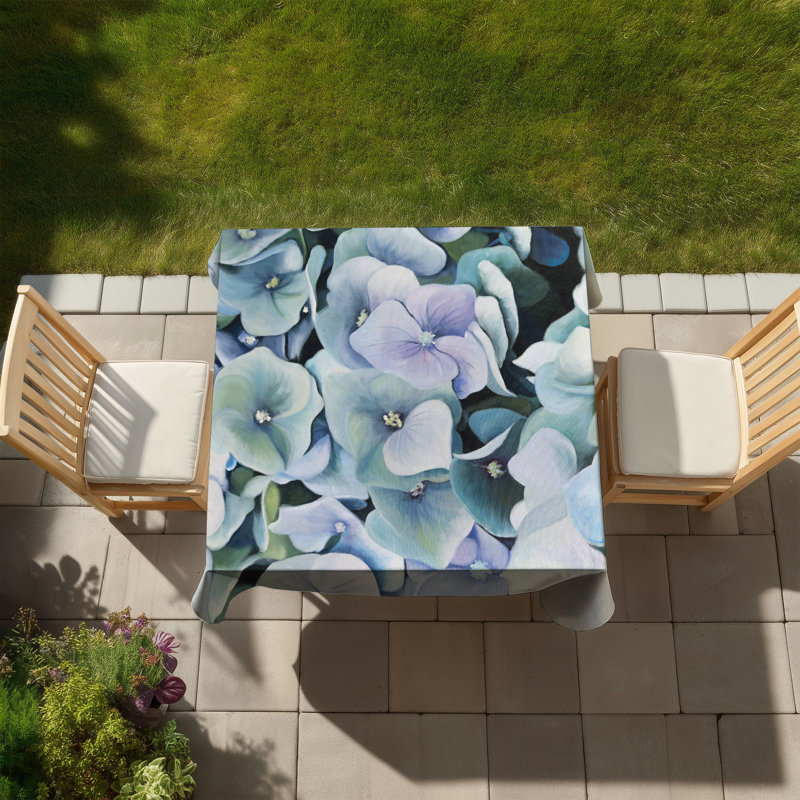 Hydrangea Plant - Livingroom Green Indoor Outdoor Tablecloth